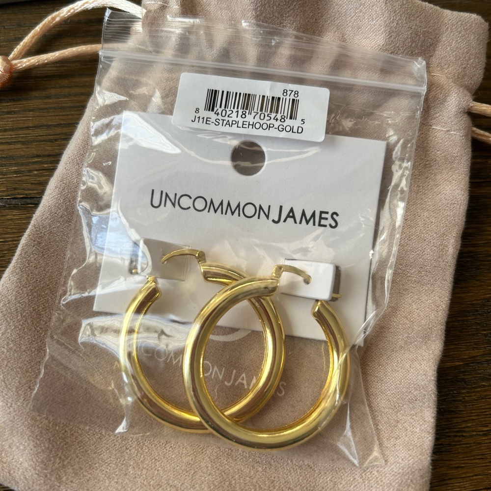 Uncommon James Gold Hoop Earrings NWT